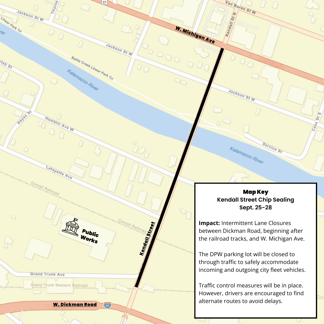 Map of Kendall Street area impacted by intermittent lane closures