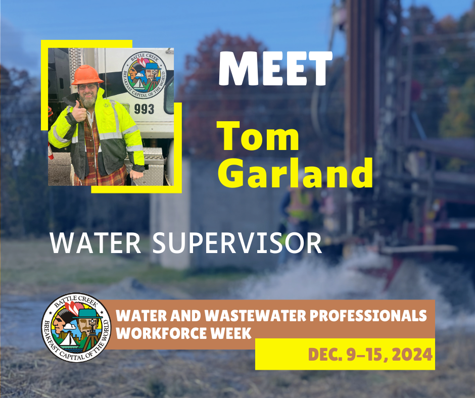 Water and Wastewater Professionals Workforce Week Employee Spotlight on Tom Garland, with photo