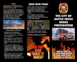 Fire Department recruitment brochure, page 1