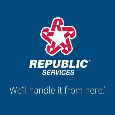 Republic Services logo with blue background