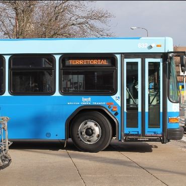 Columbia/Territorial bus leaving the downtown Battle Creek transfer center