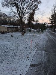 Snow stakes on Briarhill Drive